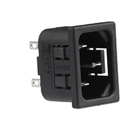 Power Entry Connector Receptacle, Male Blades IEC 320-C14 Panel Mount, Snap-In