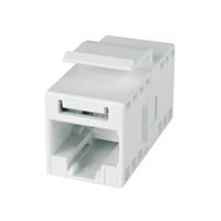 Insert Modular Jack 8p8c (RJ45, Ethernet) To Modular Jack 8p8c (RJ45, Ethernet) White