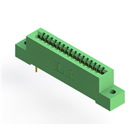 32 Position Female Connector Non Specified - Dual Edge Gold 0.100" (2.54mm) Green