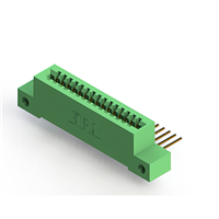 15 Position Female Connector Non Specified - Single Edge Gold 0.100" (2.54mm) Green