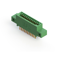 22 Position Female Connector Non Specified - Dual Edge Gold 0.100" (2.54mm) Green