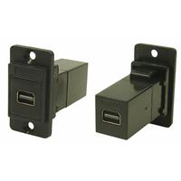 Adapter Connector DisplayPort Mini Receptacle To DisplayPort Mini Receptacle Panel Mount, Flange