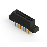 18 Position Female Connector Non Specified - Dual Edge Gold 0.125" (3.18mm) Black