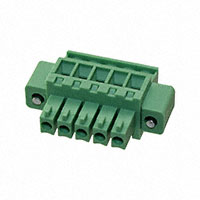 5 Position Terminal Block Plug, Female Sockets 0.138" (3.50mm) 90° Free Hanging (In-Line)