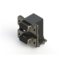 9, 9 Position D-Sub - Stacked Receptacle, Female Sockets Connector