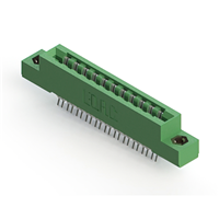 22 positionen Buchse Steckverbinder Nicht angegeben - Doppelkante Zinn 0,156" (3,96mm) Grün