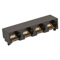 模块化连接器 - 插孔 8p8c（RJ45，以太网） 90°角（直角） 无屏蔽 Cat3