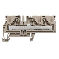 Rekkeklemme-kontakt 3 Posisjoner Gjennomføring Beige 8-14 AWG