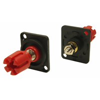 香蕉和尖头连接器 - 接线柱 标准 开槽 红色