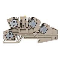 Rekkeklemme-kontakt 4 Posisjoner Frakobling, Gjennomføring Beige 10-28 AWG