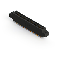 38 Position Female Connector Non Specified - Dual Edge Gold 0.125" (3.18mm) Black