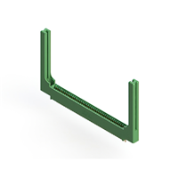 41 Position Female Connector Non Specified - Single Edge Gold 0.100" (2.54mm) Green