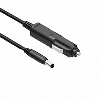 Cable, Auto Power Plug to 2.1mm DC Plug Cigarette Lighter Assembly 7.5 A 6' (1.83m) Cord, Fused Black