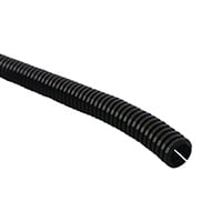 Black Polypropylene (PP) Convoluted, Corrugated Wire Loom, Protective Hose 0.591" (15.00mm) 328' (100.00m)