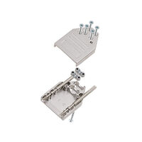 9 Position Two Piece Backshell Connector Silver 180° Shielded