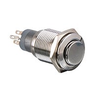 Pushbutton Switch DPDT Standard Panel Mount, Front