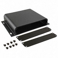 Boks Metall, Aluminium Svart Endepanel(er) 4,724" L x 3,937" B (120,00mm x 100,00mm) X 1,102" (28,00mm)