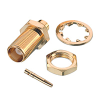 MCX 连接器 插孔，母形插口 50 欧姆 面板安装 焊接