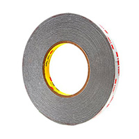 Double Coated, Double Sided Tape Acrylic Adhesive Gray 0.25" (6.35mm) 1/4" X 15' (4.6m) 5 yds
