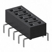 10 位置 插座，底部接入，穿通 连接器 0.100"（2.54mm） 通孔 镀金