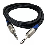 Cable Stereo (3 Conductor, TRS) Phone Plug, 6.35mm (1/4", 0.25") To Phone Plug, 6.35mm (1/4", 0.25") 5.0' (1.52m)
