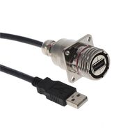 USB 2.0 缆线 A 母型至 A 公型（圆形耦合器） 3.28'（1.00m） 屏蔽