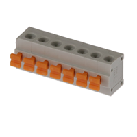 7 接线板 - 线至板 水平，带板 0.200"（5.08mm） 通孔