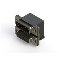 15, 15 Position D-Sub - Stacked Plug, Male Pins; Receptacle, Female Sockets Connector