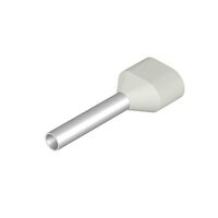 White Wire Ferrule Connector Two x 18 AWG (0.75mm²) Two Wire