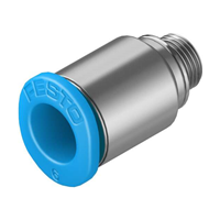Push-In to Threaded Straight Fitting 6mm OD Tubing Free Hanging (In-Line)