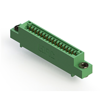 17 Position Female Connector Non Specified - Single Edge Gold 0.100" (2.54mm) Green