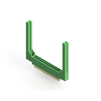 38 Position Female Connector Non Specified - Dual Edge Gold 0.125" (3.18mm) Green