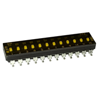 Dip Switch SPST 12 Position Surface Mount Slide (Standard) Actuator 100mA 20VDC