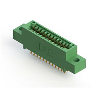 24 Position Femelle Connecteur Non spécifié - double bord Or 0,100 po (2,54mm) Vert