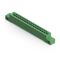 15 Position Female Connector Non Specified - Single Edge Tin 0.156" (3.96mm) Green
