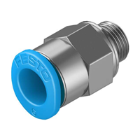 Push-In to Threaded Straight Fitting 6mm OD Tubing Free Hanging (In-Line)