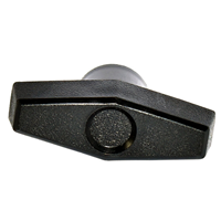 2 Arm Knob 1/4"-20 Shaft with No Indicator Polypropylene Black