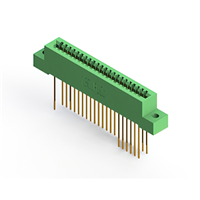 44 Position Female Connector Non Specified - Dual Edge Gold 0.100" (2.54mm) Green