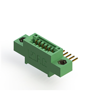 6 Position Female Connector Non Specified - Single Edge Gold 0.100" (2.54mm) Green