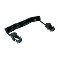 7 Conductor Round - Coiled Cable Black 12 AWG, 16 AWG 14.76' (4.50m)