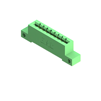 8 Position Female Connector Non Specified - Single Edge Gold 0.156" (3.96mm) Green
