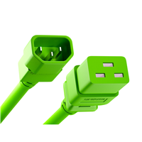 2.00' (609.6mm) Power Cord Green IEC 320-C14 To IEC 320-C19 SJT