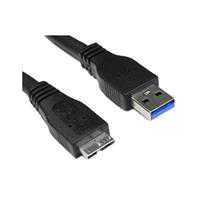 USB 5Gbps (USB 3.0, USB 3.x Gen 1. Superspeed) Kabel A-hann til Micro B-hann 6,00' (1,83m) Skjermet