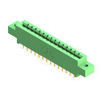 28 Position Female Connector Non Specified - Dual Edge Gold 0.156" (3.96mm) Green