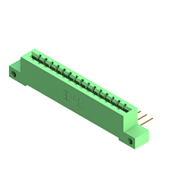 15 Position Female Connector Non Specified - Single Edge Gold 0.156" (3.96mm) Green
