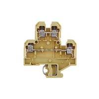 Terminal Block Connector 4 Position Feed Through Beige 12-26 AWG