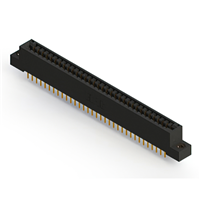 66 Position Female Connector Non Specified - Dual Edge Gold 0.125" (3.18mm) Black