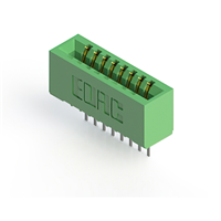 8 Position Female Connector Non Specified - Single Edge Gold 0.100" (2.54mm) Green