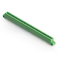 37 Position Female Connector Non Specified - Single Edge Gold 0.156" (3.96mm) Green