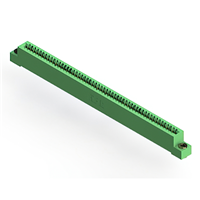 54 Position Female Connector Non Specified - Single Edge Gold 0.100" (2.54mm) Green